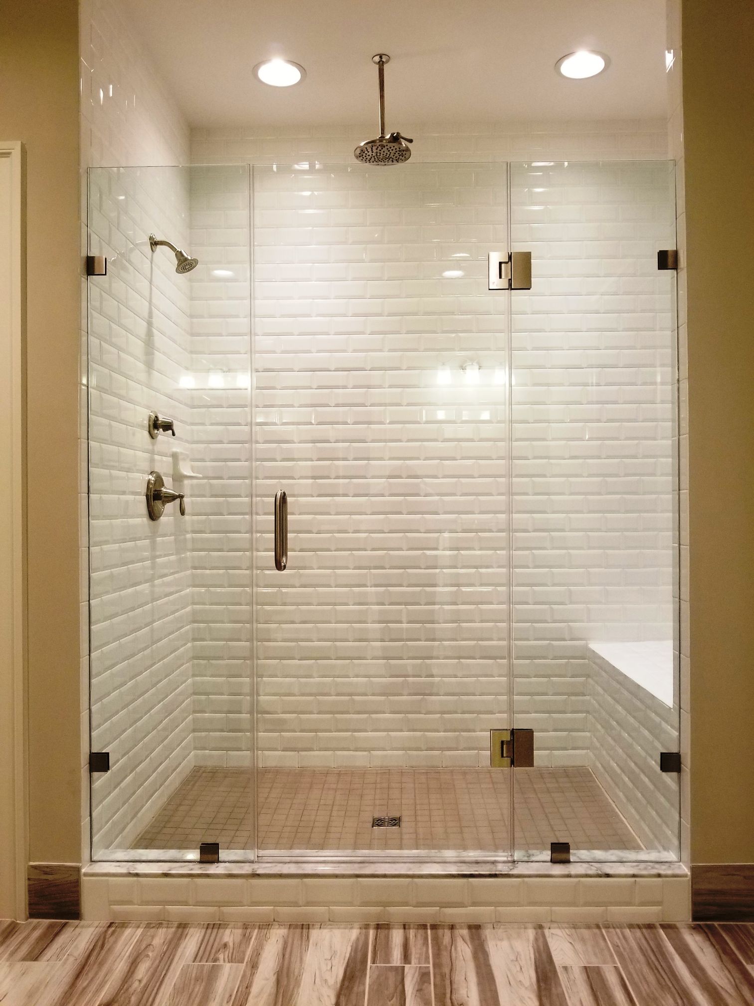 Frameless shower door system